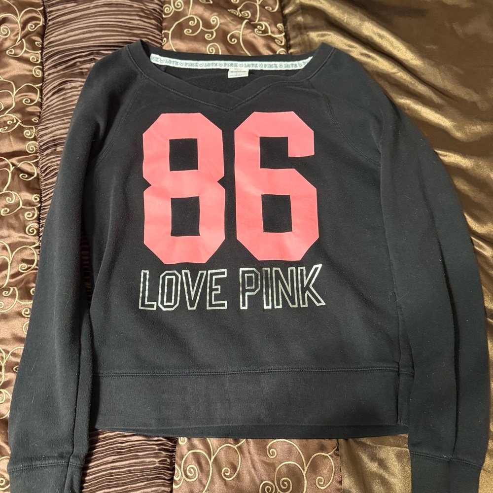 PINK Victoria's Secret Black Off-the-Shoulder Sweater